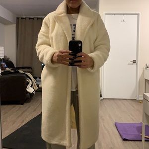 Missguided White Oversized Borg Teddy Coat